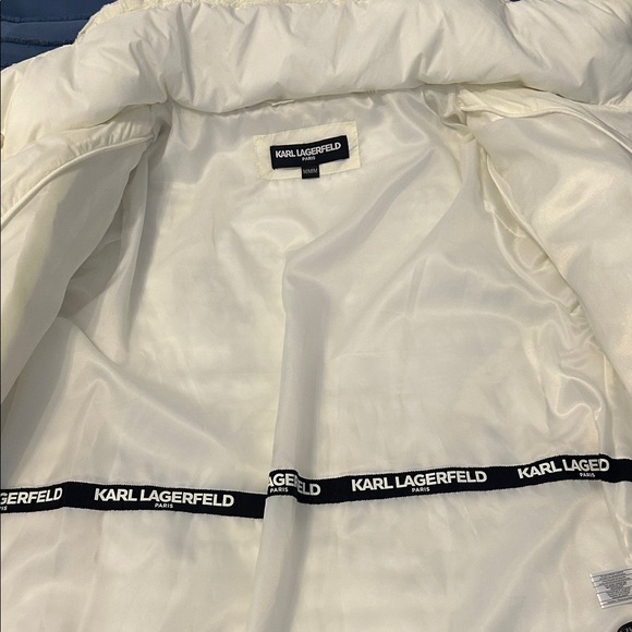 Karl Lagerfeld Off-White Textured Puffer Jacket - Picture 7 of 7